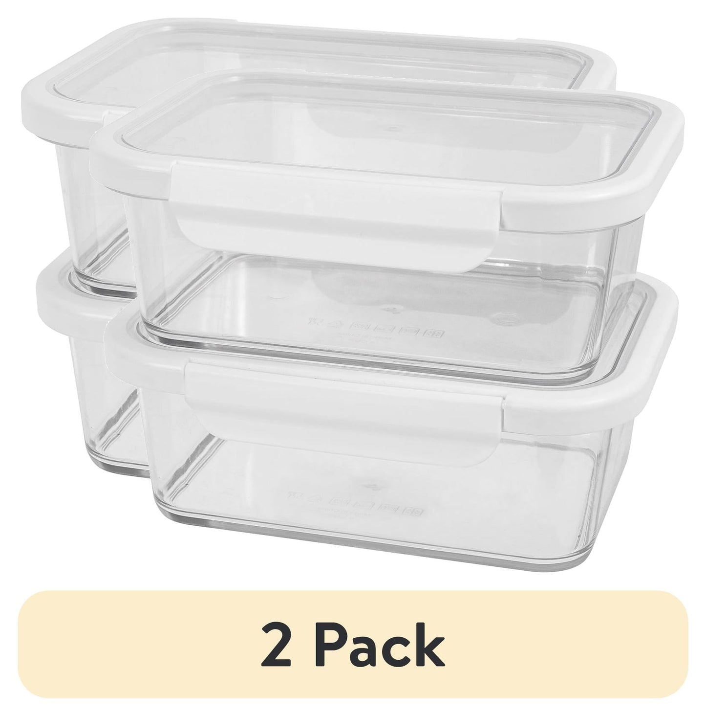 Better Homes & Gardens 4Cup Rectangle Tritan Food Storage Container with Tritan Lid. Set of 2, 4 Pieces, Made for Family Meals and Easy Serving