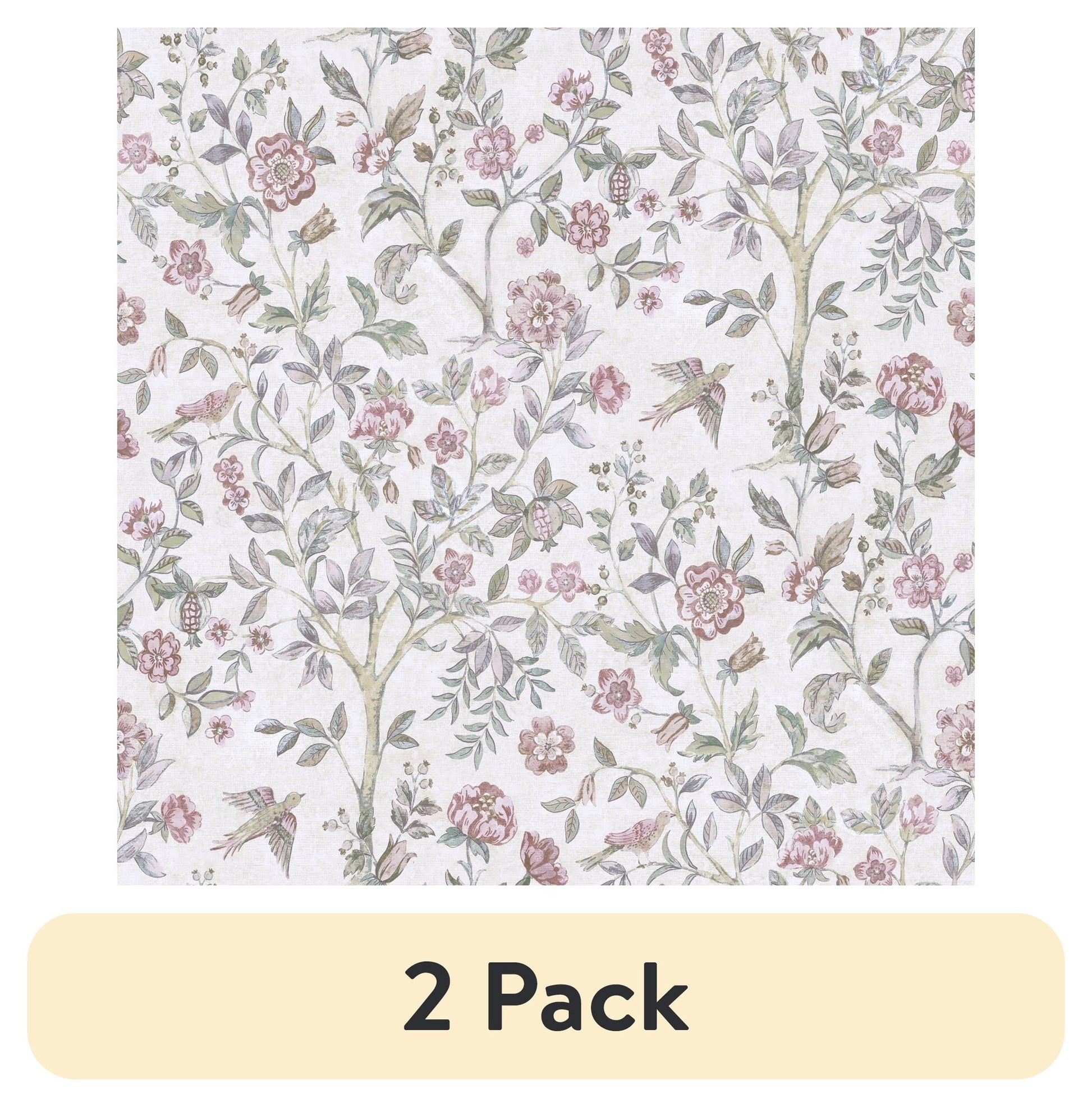 Better Homes & Gardens Blush Bird Botanical Peel and Stick Wallpaper 30.75 Sq. ft