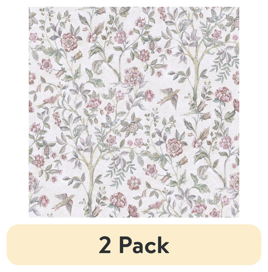 (2 pack) Better Homes & Gardens Blush Bird Botanical Peel and Stick Wallpaper 30.75 Sq. ft