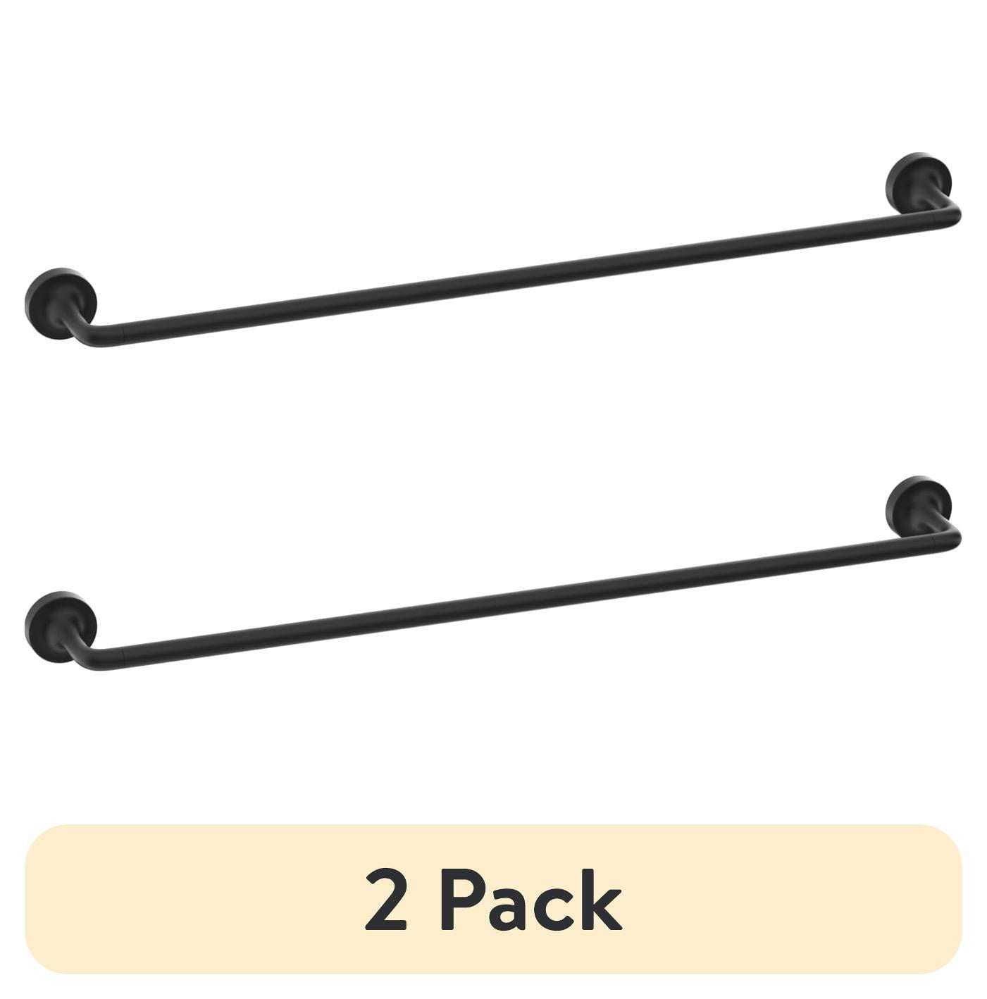 (2 pack) Better Homes & Gardens Clean Modern Collection 24" Wall Mount Towel Bar Matte Black