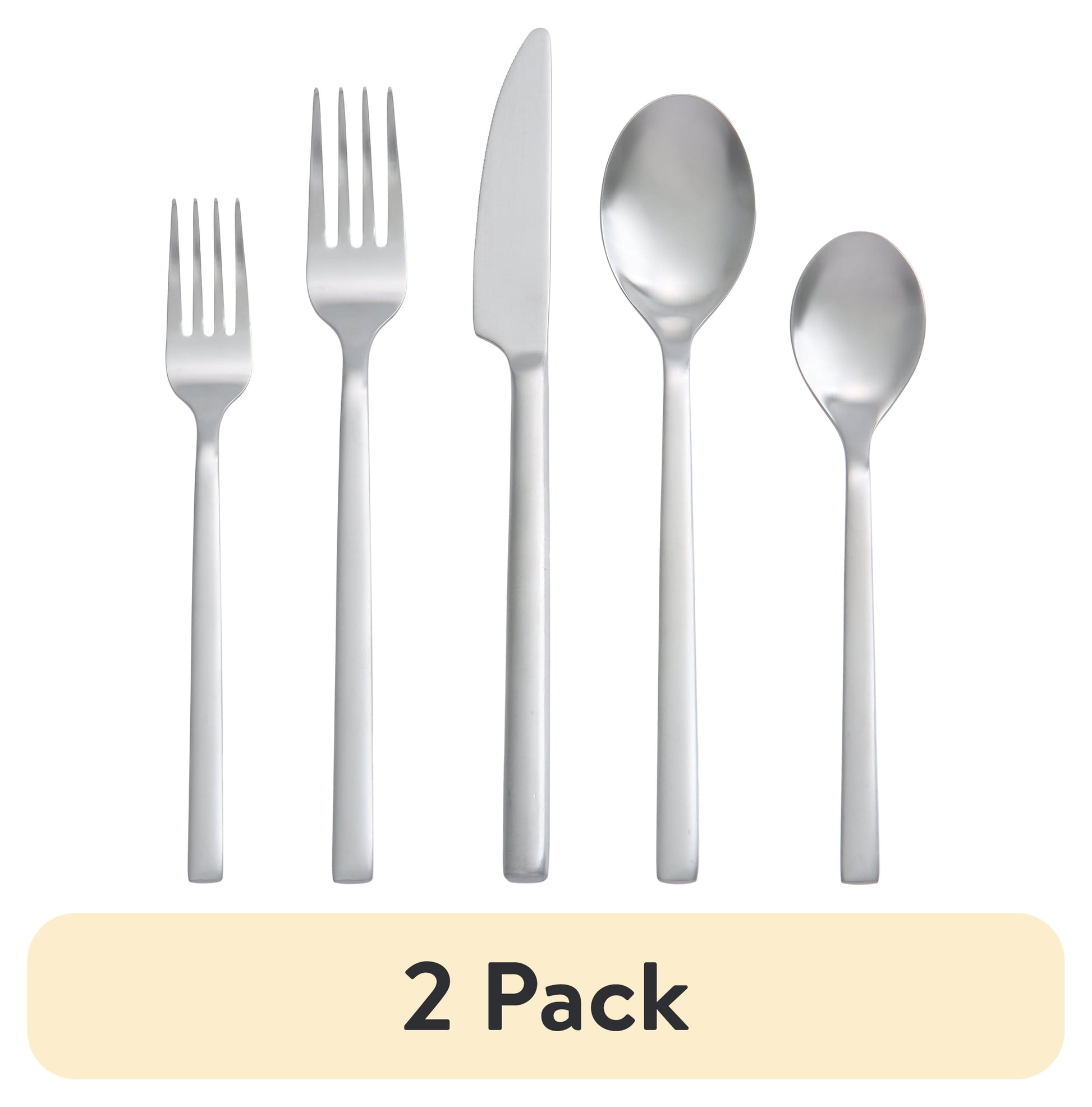(4 pack) Better Homes & Gardens Holden Juego de Cubiertos de Acero Inoxidable Negro Mate de 20 Piezas (Servicio para 4 Adultos)