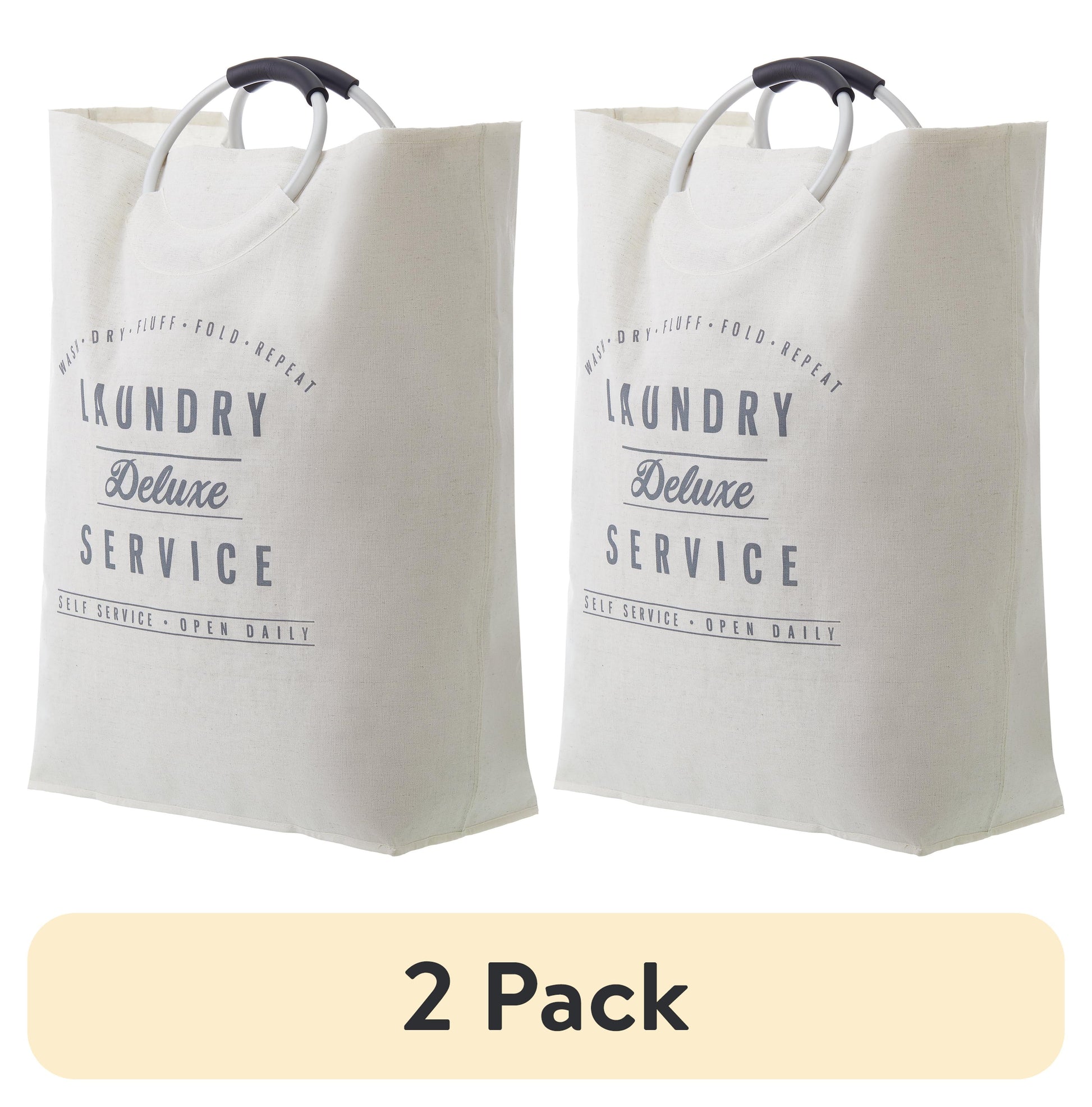 Better Homes & Gardens Laundry Deluxe Service Canvas Tote, Adult, 17 in W x 8.5 in D x 25.25 in H