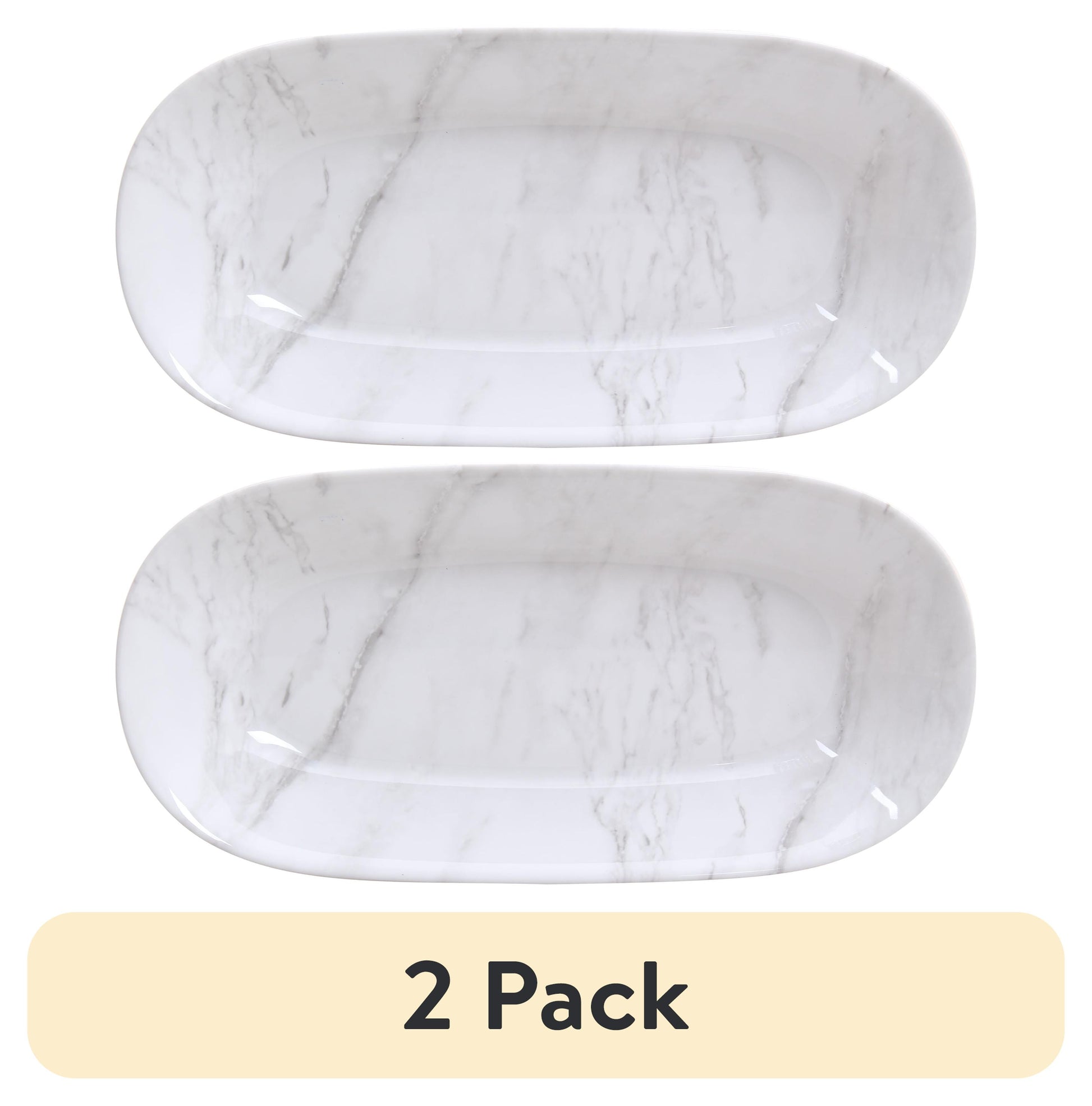 Better Homes & Gardens Melamine Marble Print Oval Serve Bowl, 3-Quart