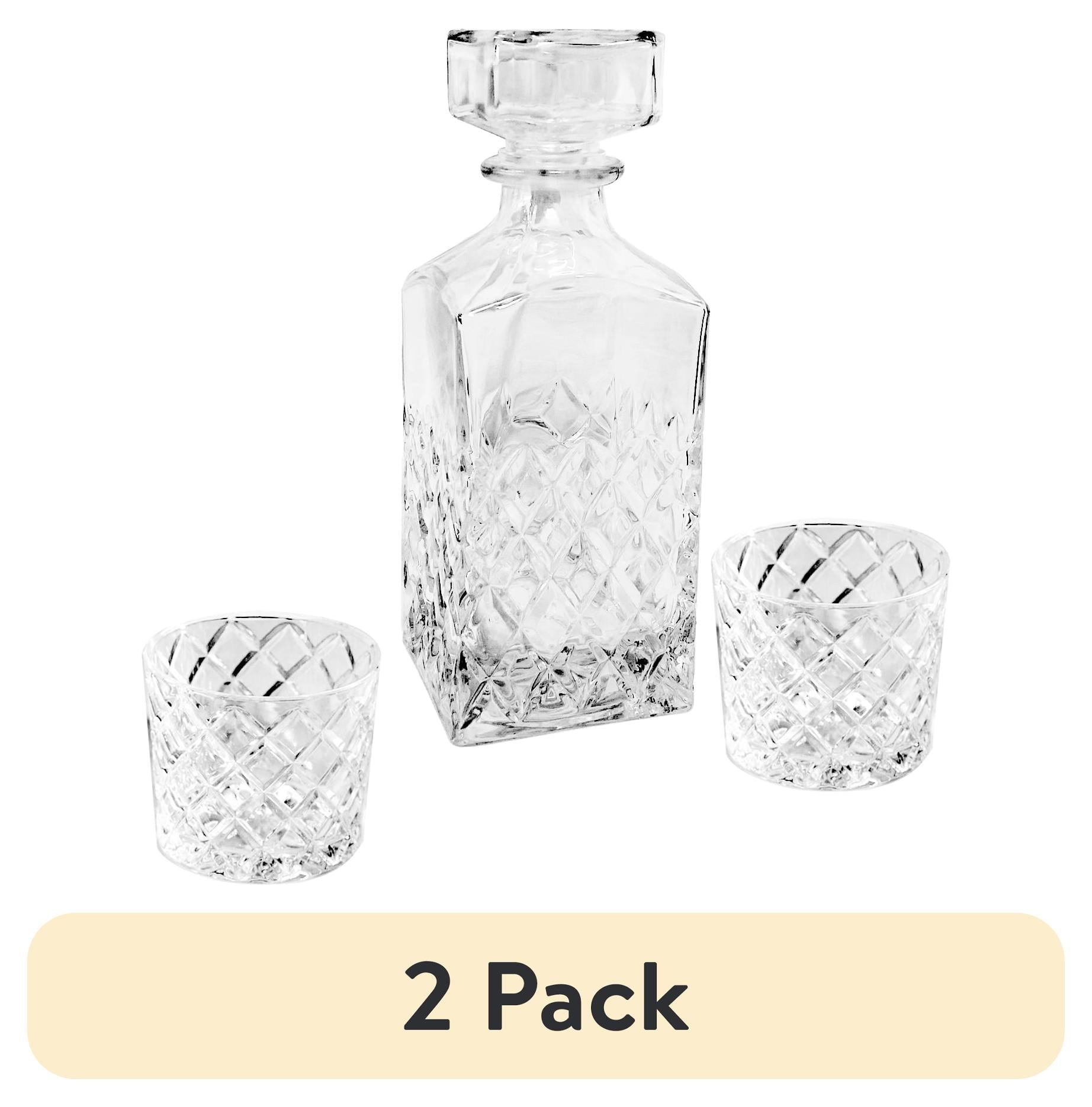 (2 pack) Better Homes and Gardens Sylvan Clear Glass Decanter and DOF 3 Pack Set