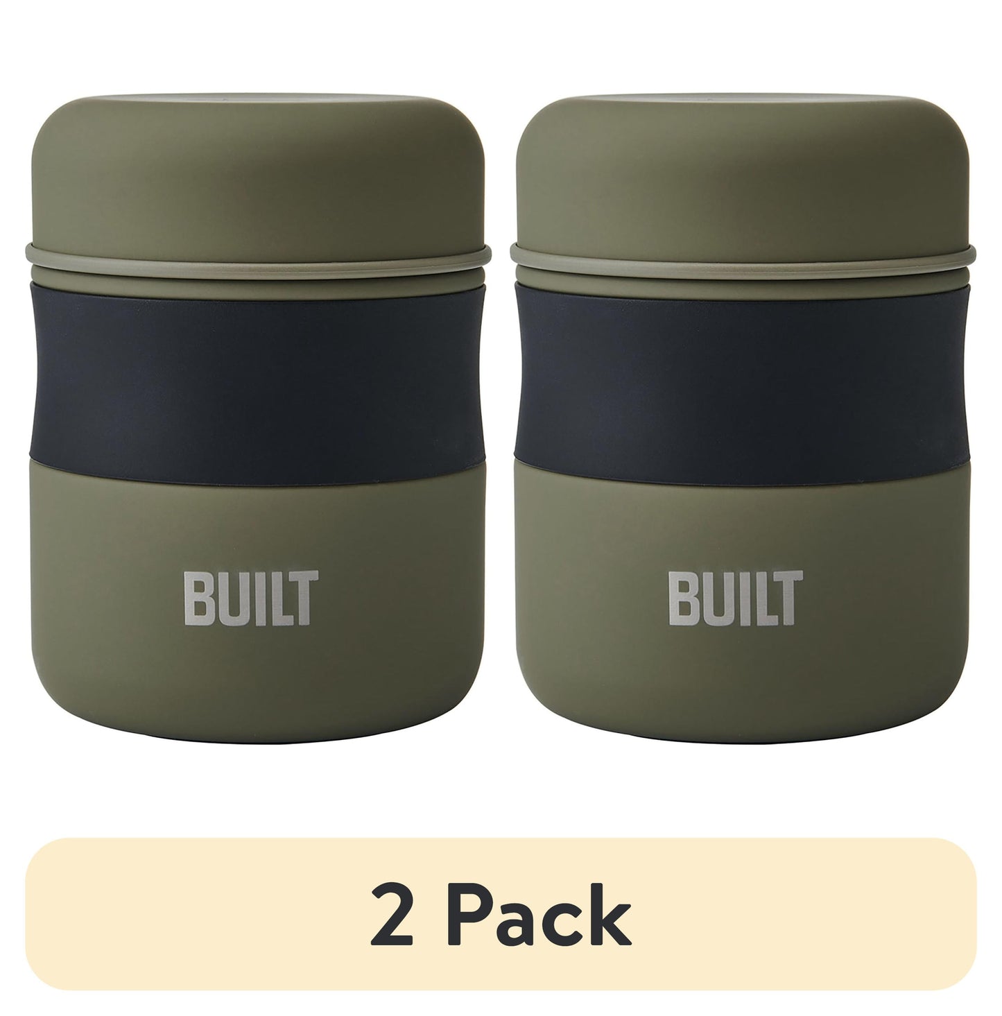 (2 pack) BUILT Frasco de Comida de 10 oz con Doble Pared y Aislamiento Al VacÃ­o, Verde Salvia