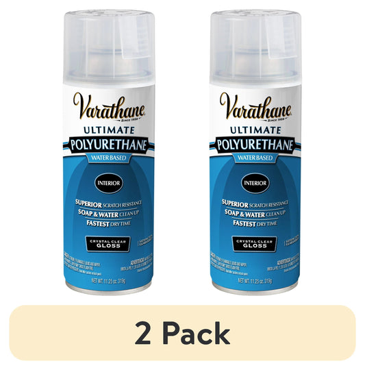 Clear, Varathane Gloss Ultimate Crystal Clear Polyurethane Water-Based-200081, 11.25 oz Spray