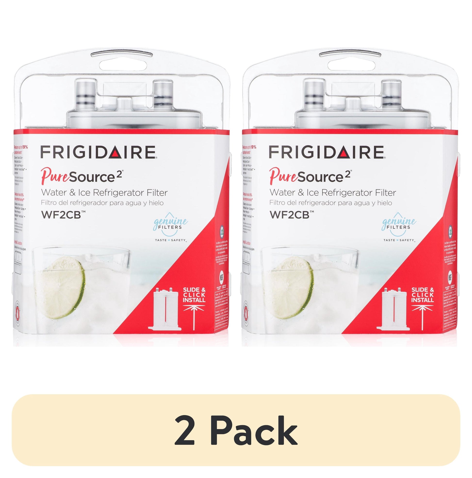 (2 pack) Frigidaire PureSource 2 Comp Refrigerator Filter WF2CB