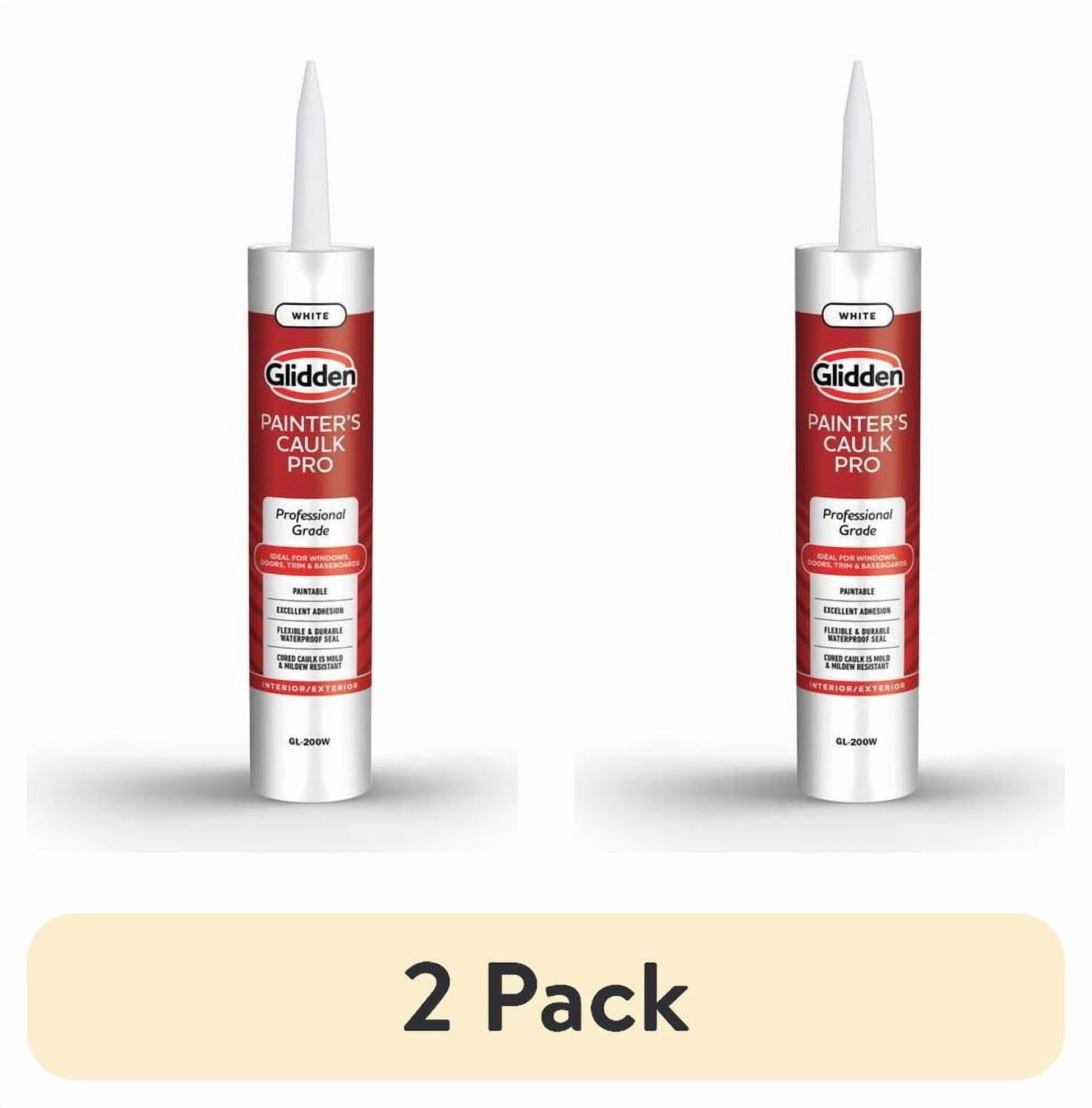 (2 pack) Glidden Painter's Caulk Pro 10.1 Fl. Oz. Multi-Purpose Acrylic Caulk, White