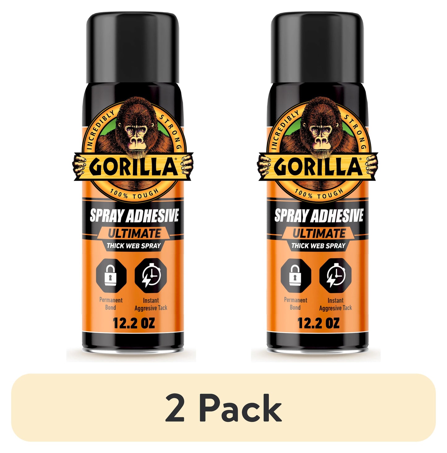 (2 pack) Gorilla Glue HD Contact Adhesive Spray 12.2oz Can Recommended Surface: Hardware