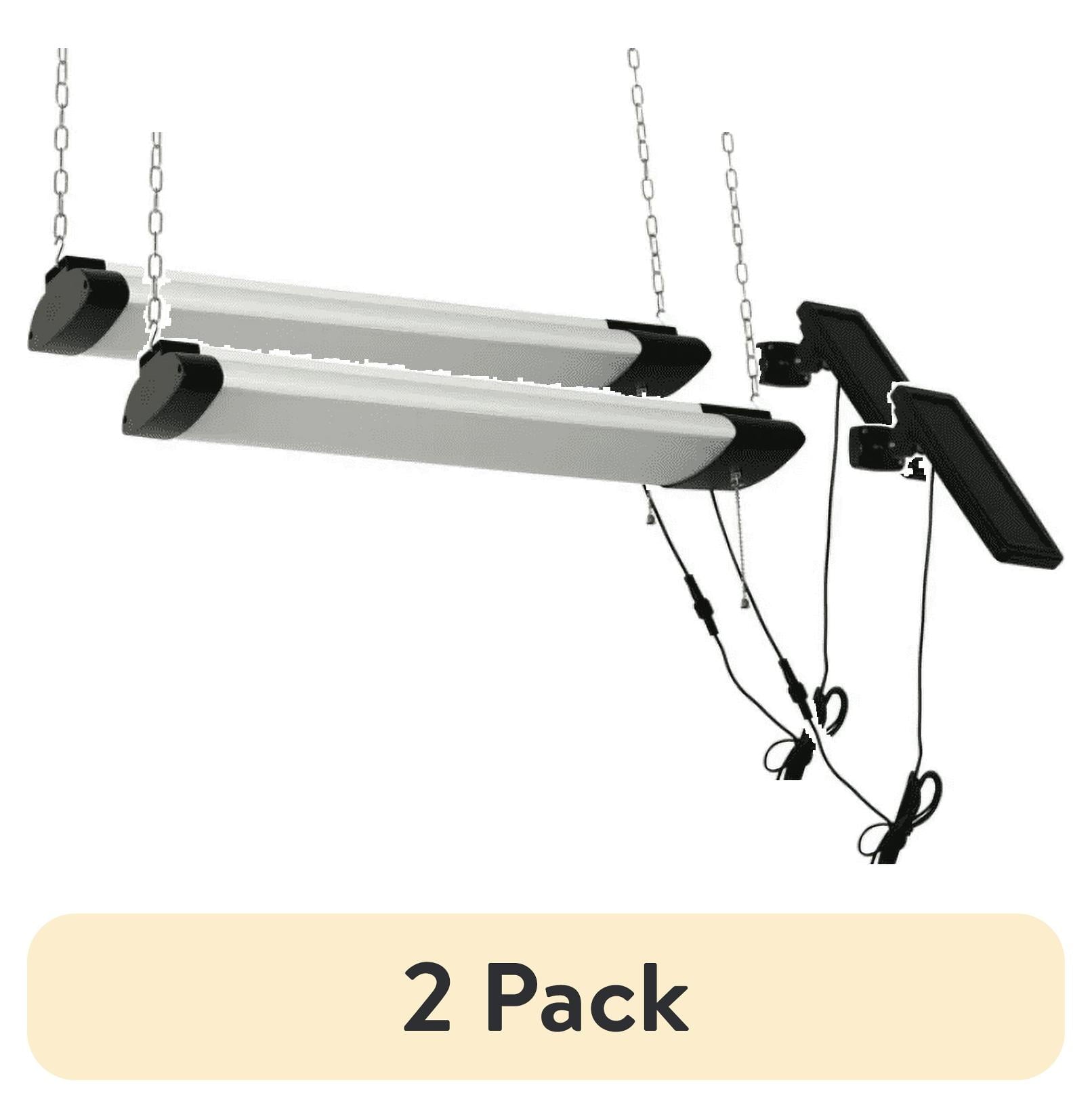 (2 pack) Hyper Tough Adjustable 1000 Lumen Solar LED Shop Light with Polycrystalline Panel