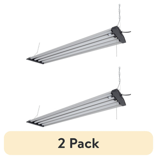 (2 pack) Hyper Tough 4-ft 10000 Lumen Plug-in 4-Tube Integrated LED Shop Light Fixture, Grey Finish (1 Pack)