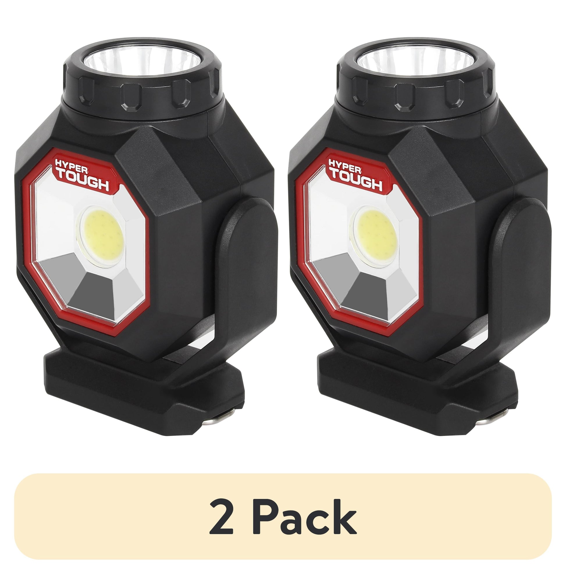 (2 pack) Hyper Tough 500 Lumen Rechargeable LED Compact Work Light