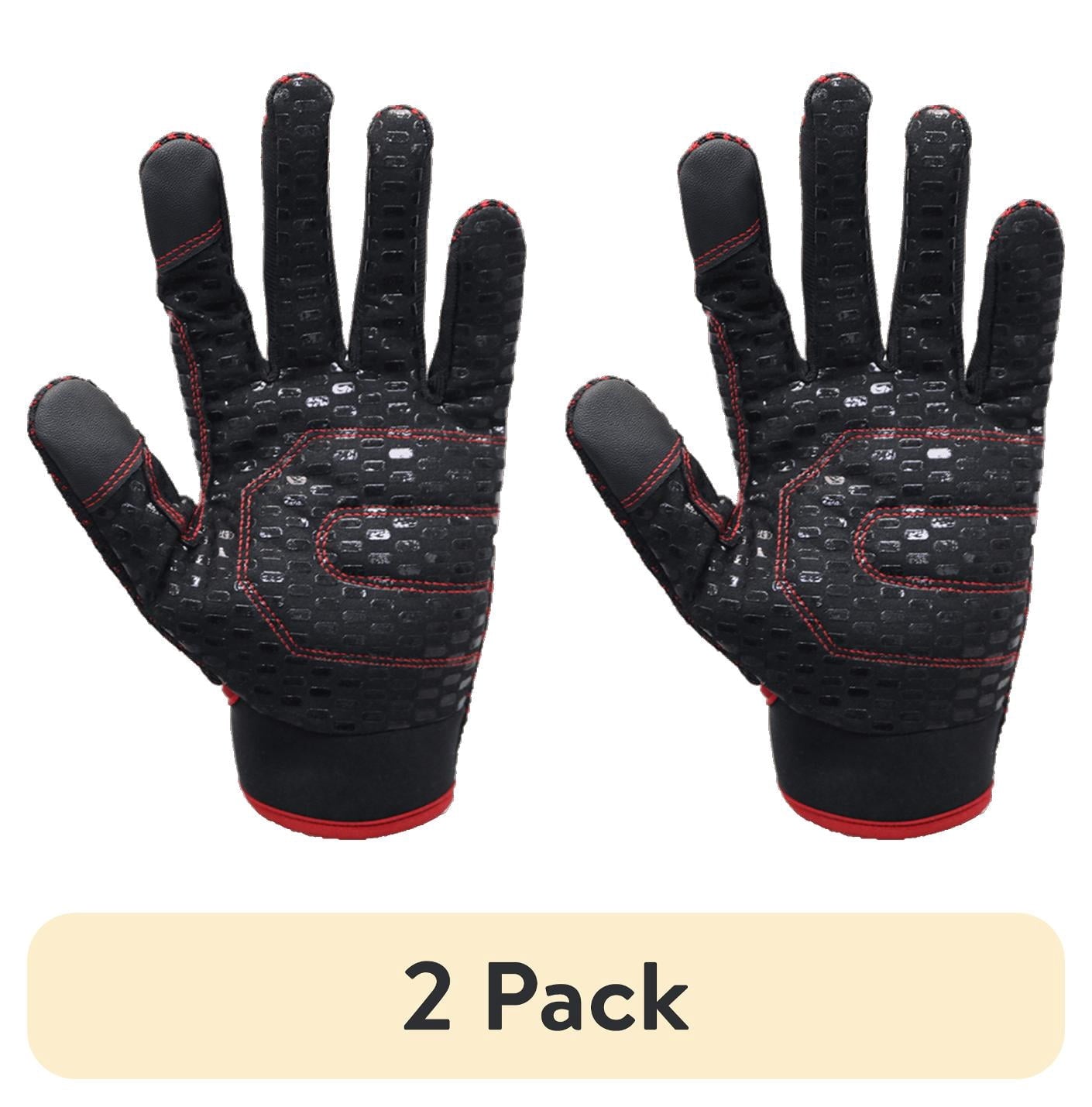 (Paquete de 2) Guante de Trabajo de Punto ElÃ¡stico Hyper Tough con Estampados de Silicona Antideslizantes, Color Negro, Talla Extra Grande para Hombre