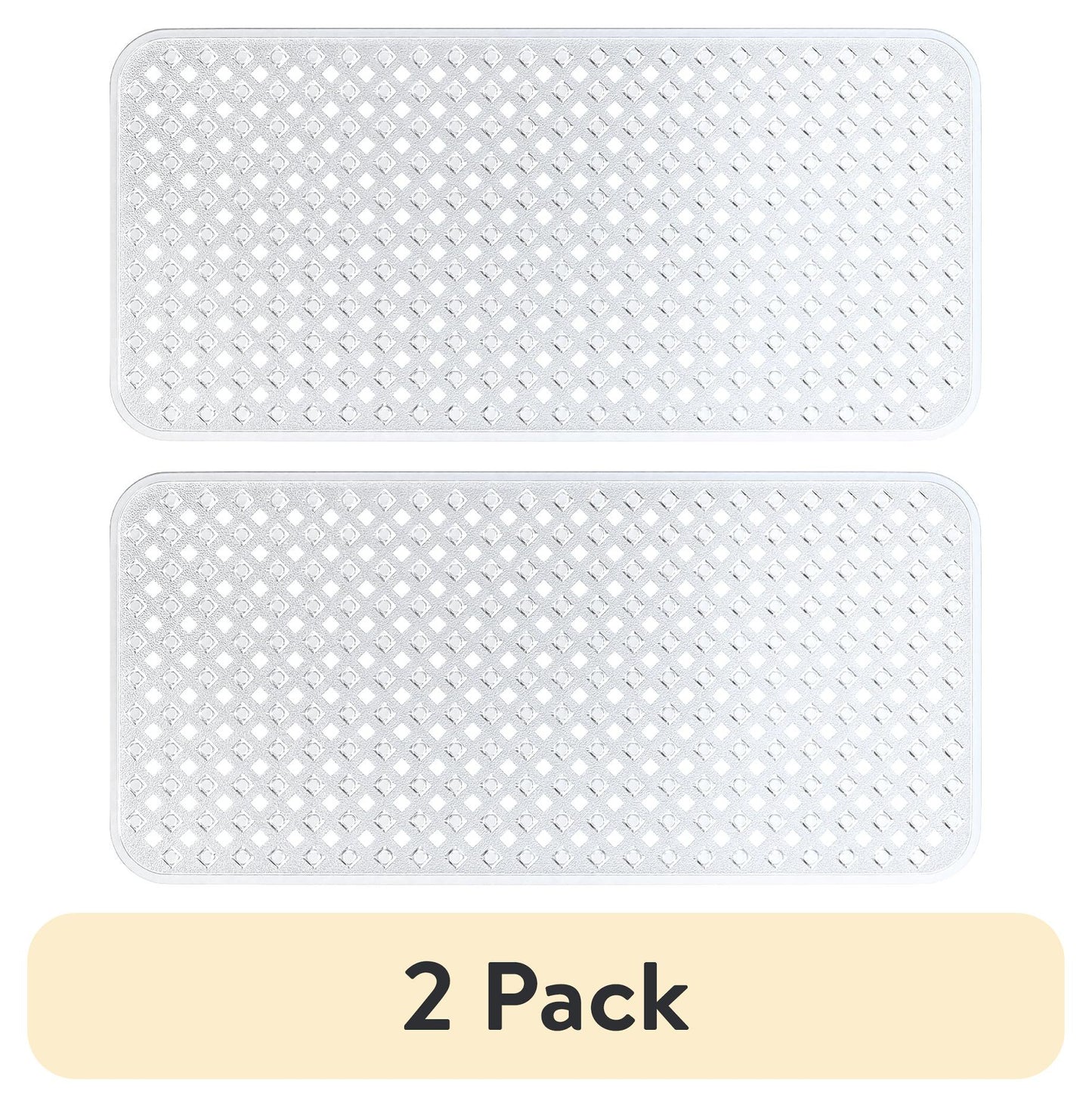 LammaLoe Bathtub Shower Mat, Long 35"x16" Non-Slip Bath Mat for Tub with Suction Cups and Drainage Holes, Clear