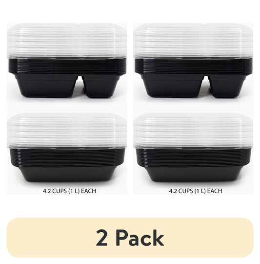 (2 pack) Mainstays 60-Piece BPA-Free Plastic Meal Prep Container Set