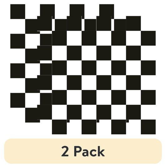 (2 pack) Mainstays Black and White Checkerboard Peel and Stick Wallpaper 30.75 Sq. ft, 1 Count