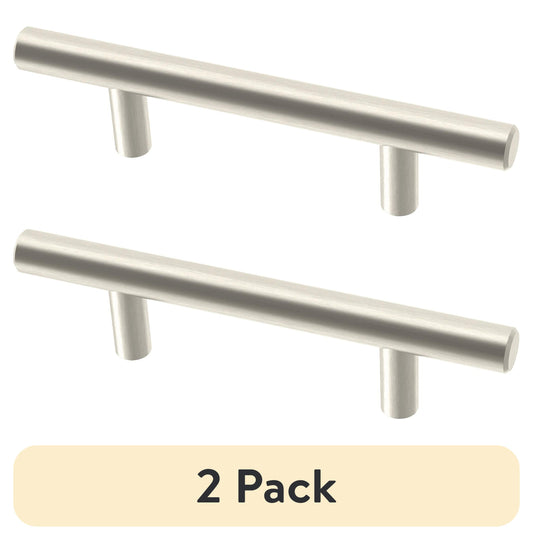 Mainstays Simple Round 3 in. (76 mm) Stainless Steel Cabinet Drawer Bar Pull (6-Pack)