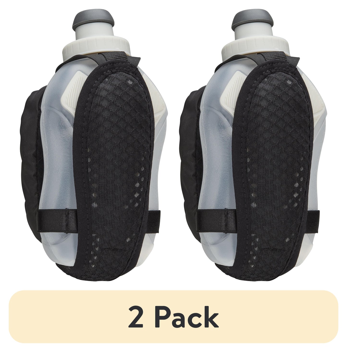 (2 pack) Nathan 12oz Handheld Running Bottle Holder, Black/Marigold OSFA, 1 Pack