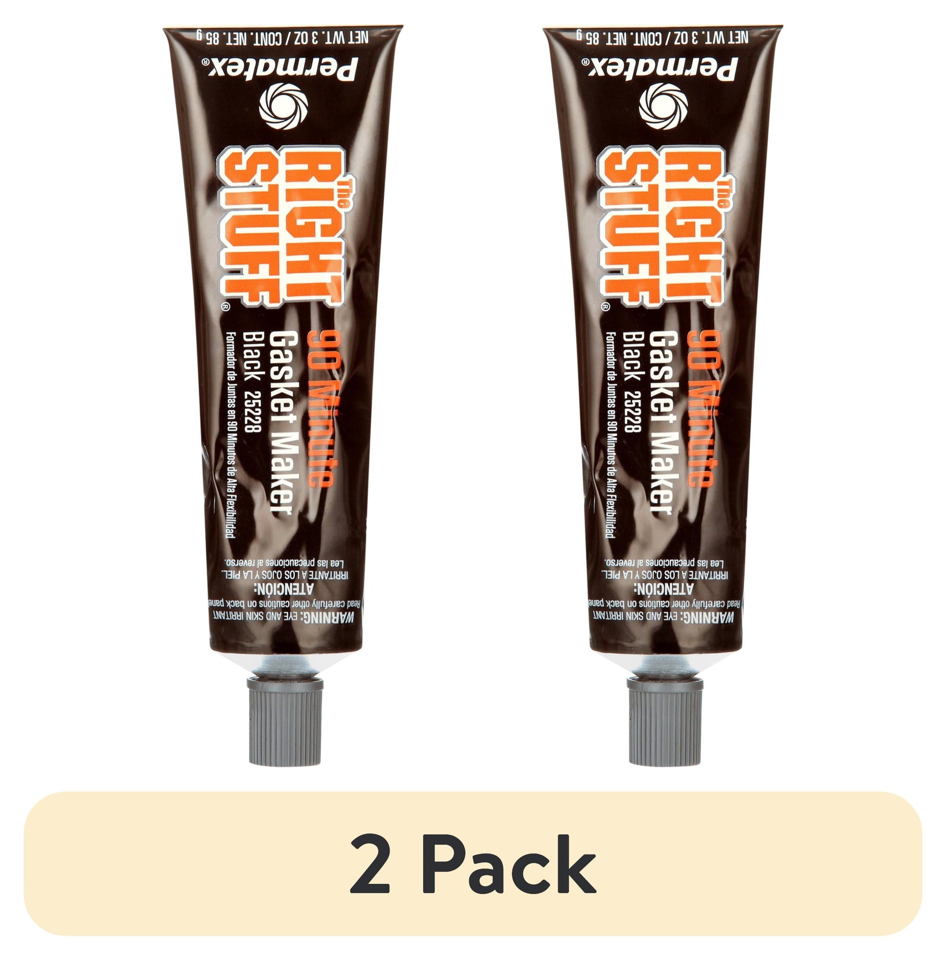 (2 pack) Permatex Right Stuff Black 90 Minute Silicone Gasket Maker - 75228