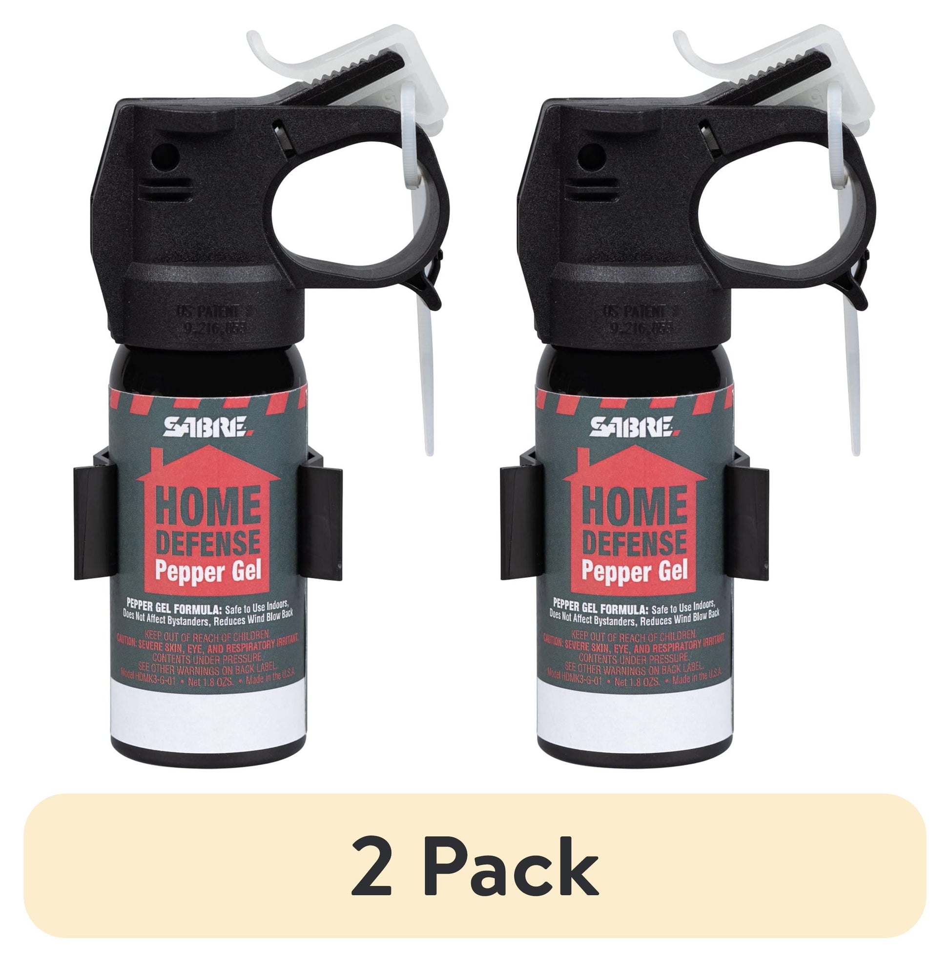 (2 pack) SABRE Home Defense Pepper Gel, Glow in The Dark Safety, 1 Ct, New, Pocket Pepper Sprays