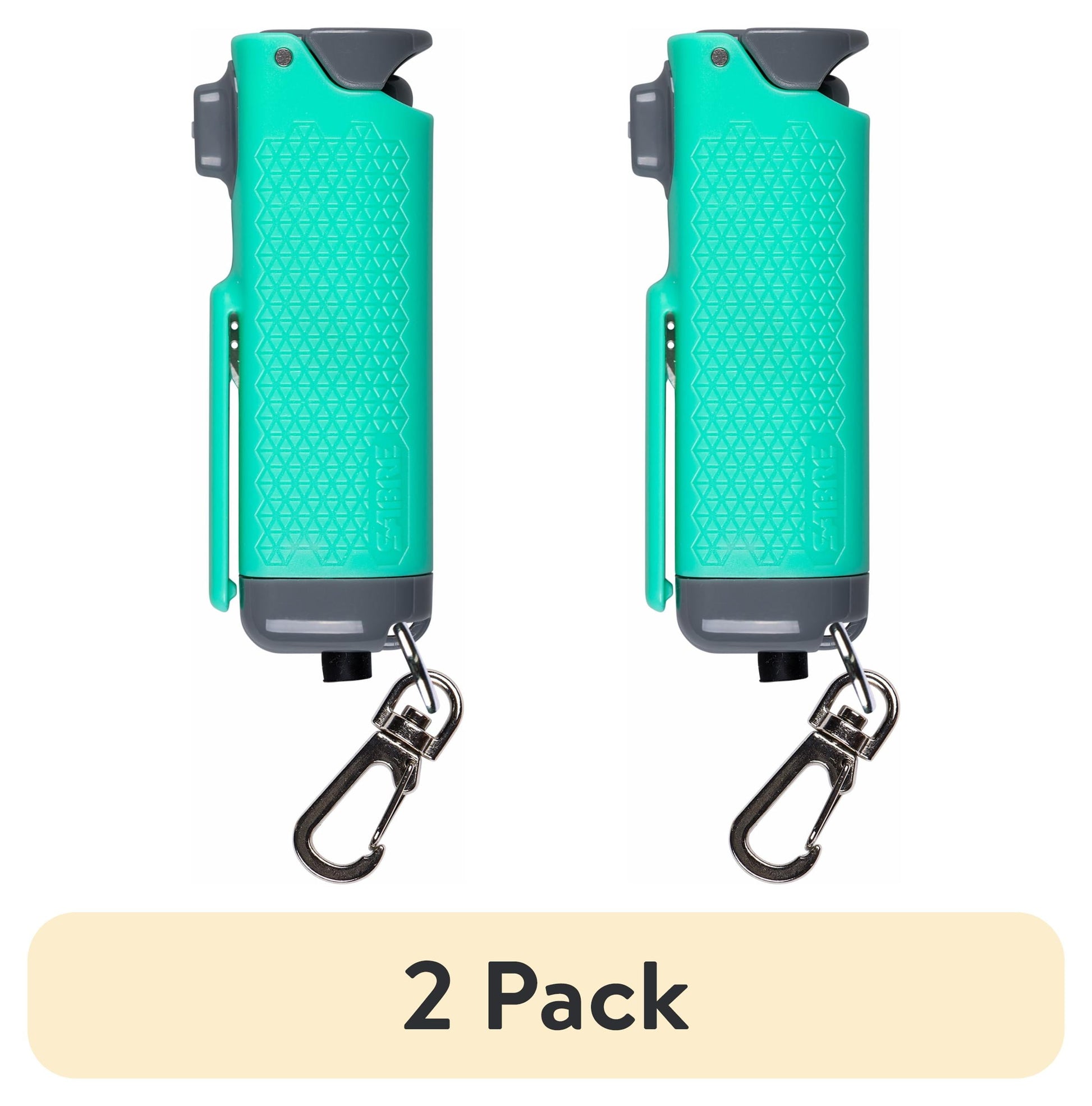 (2 pack) SABRE Safe Escape 3-in-1 Pepper Gel w/ Seat Belt Tool & Window Breaker, Pocket Pepper Sprays, Mint