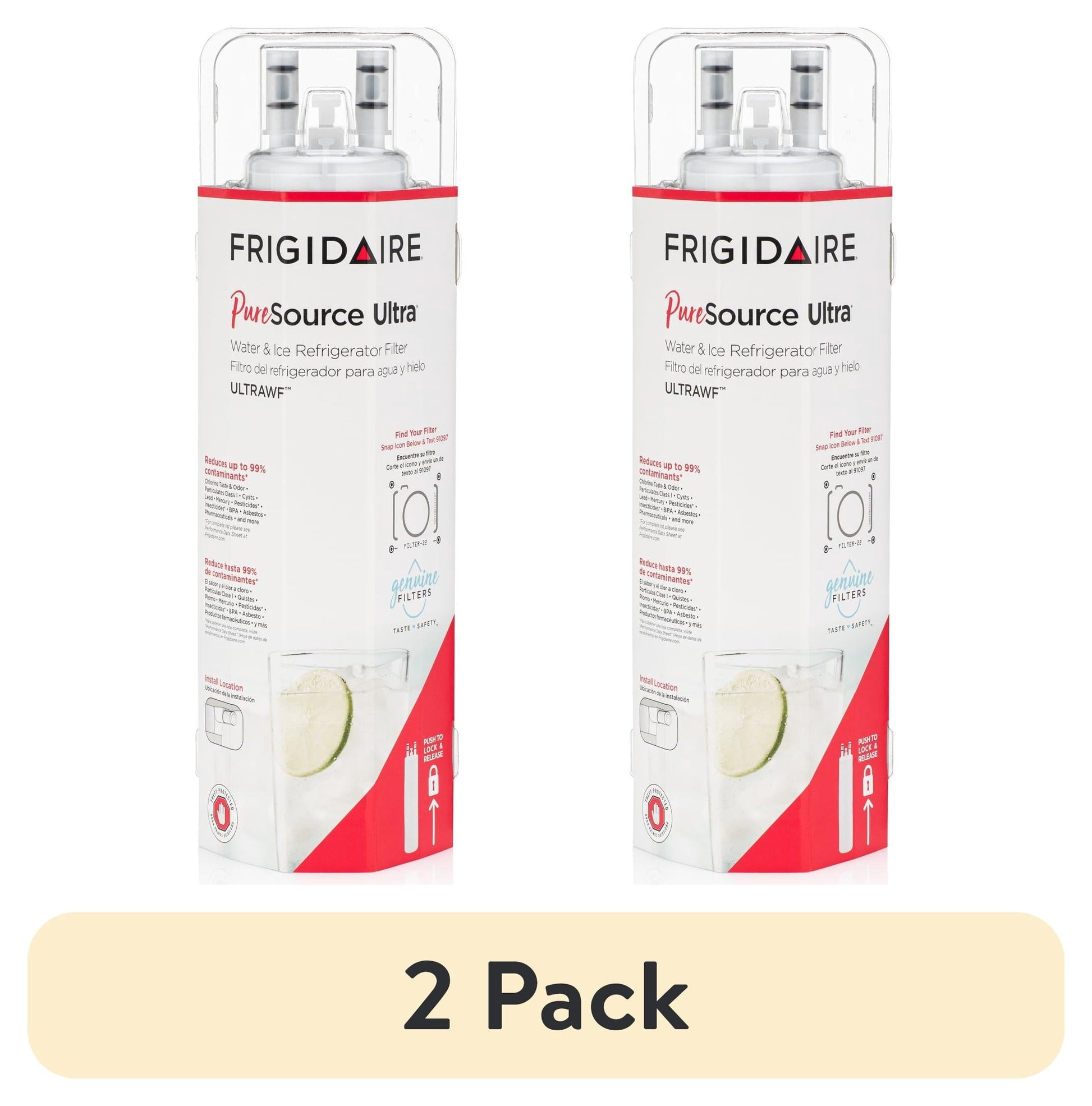 (2 pack) ULTRAWF Frigidaire Refrigerator Water Filter