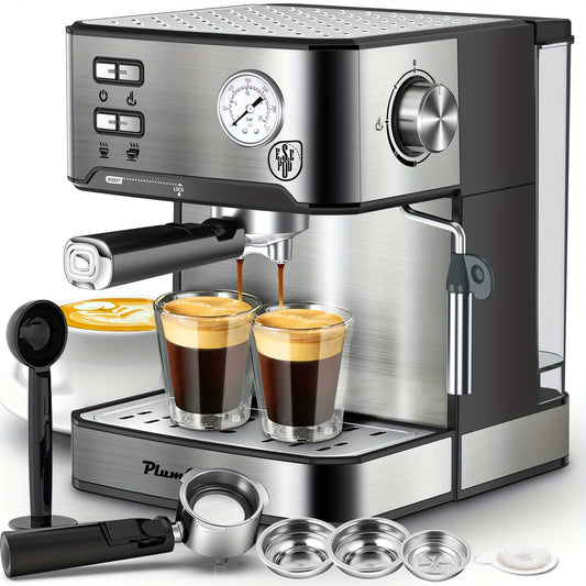 20 Bar Professional Espresso Machine With Milk Frother, Dual Shot, ESE Pod Compatible, 54 OZ Removable Water Tank For Home Barista, Silver