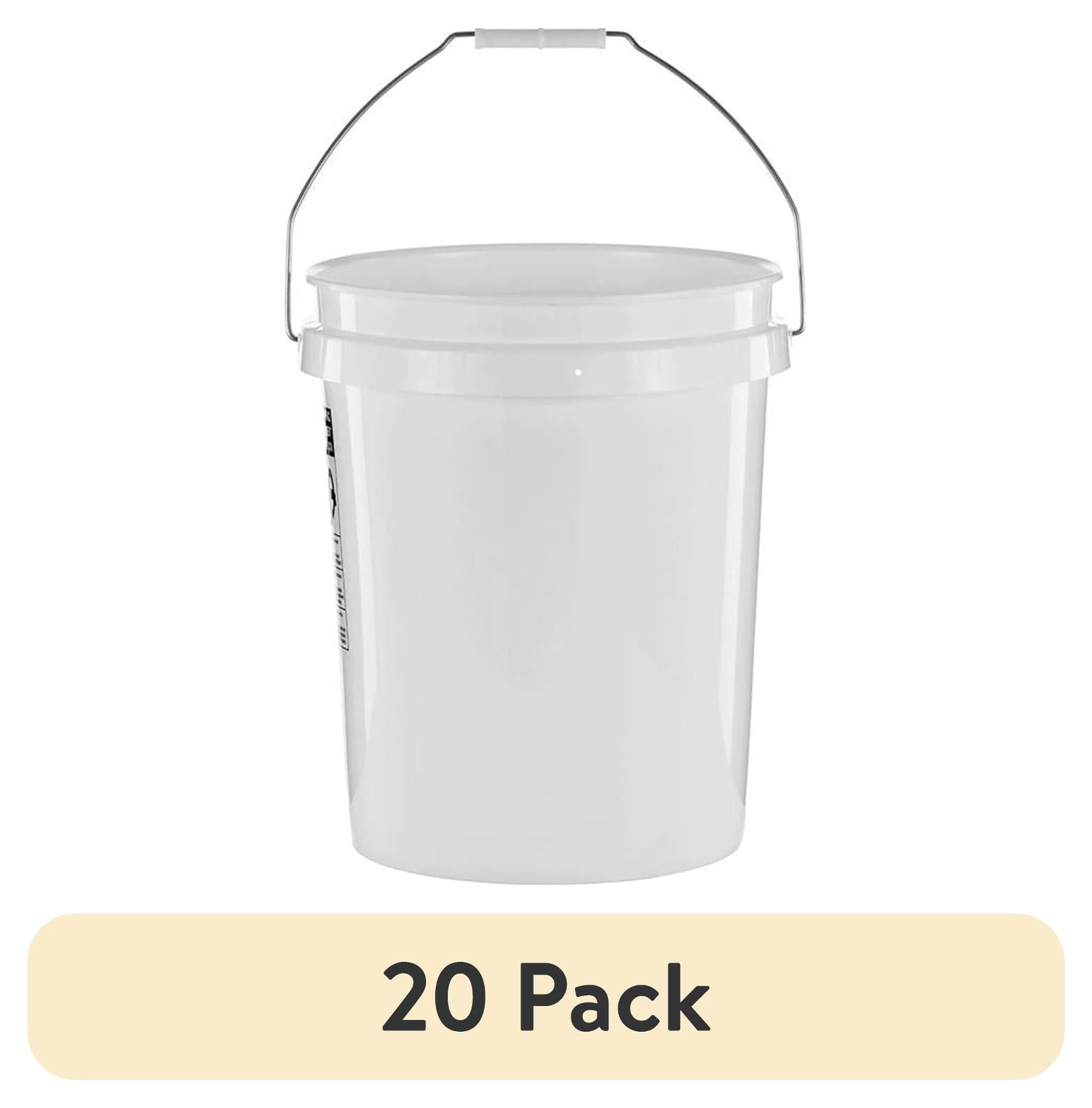 United Solutions 5 Gallon Round Utility Bucket, Comfort Handle, Plastic, White, PN0149, 1 Each