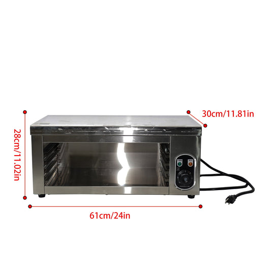 2000W Stainless Steel Electric Cheese Melter - Adjustable Temperature 120-570°F - Ideal for Restaurant & Home Cooking