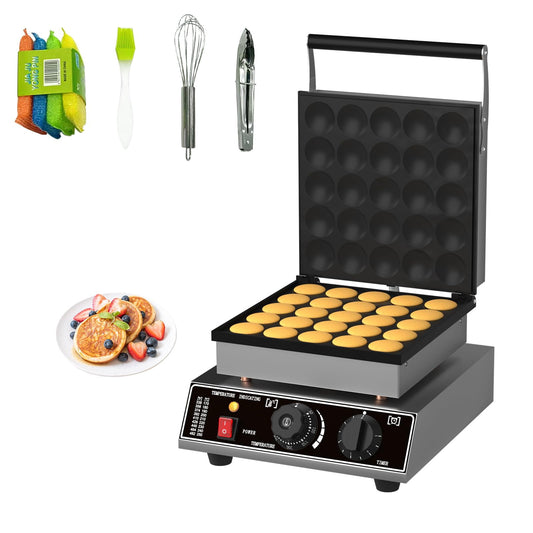 2024 New 25 PCS Mini Pancakes Maker Machine,110V Mini Dutch Pancake Maker, 1750W Commercial Electric Nonstick Waffle Maker Machine for Home and Restaurants