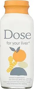 Dose for Your Liver Detox Drink 16oz \u2013 Daily Liver Cleanse & Support with Organic Milk Thistle, Turmeric Curcumin, Dandelion Root & Ginger \u2013 Vegan, Gluten-Free, Non-GMO
