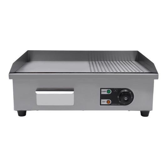 22" Commercial Electric Griddle Flat Top Grill Hot Plate BBQ Countertop 1600W