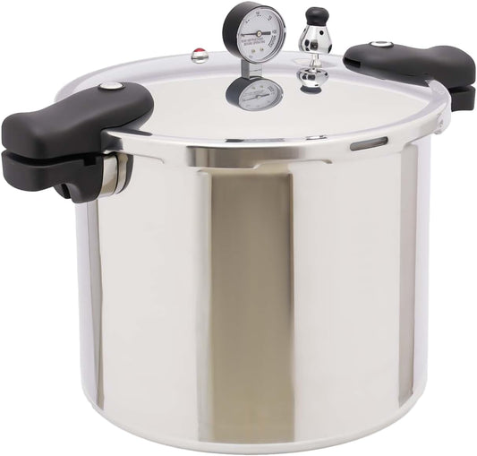 22L Pressure Canner Aluminum Pressure Cooker with Steam Guage, Thickened Kitchen Cookware