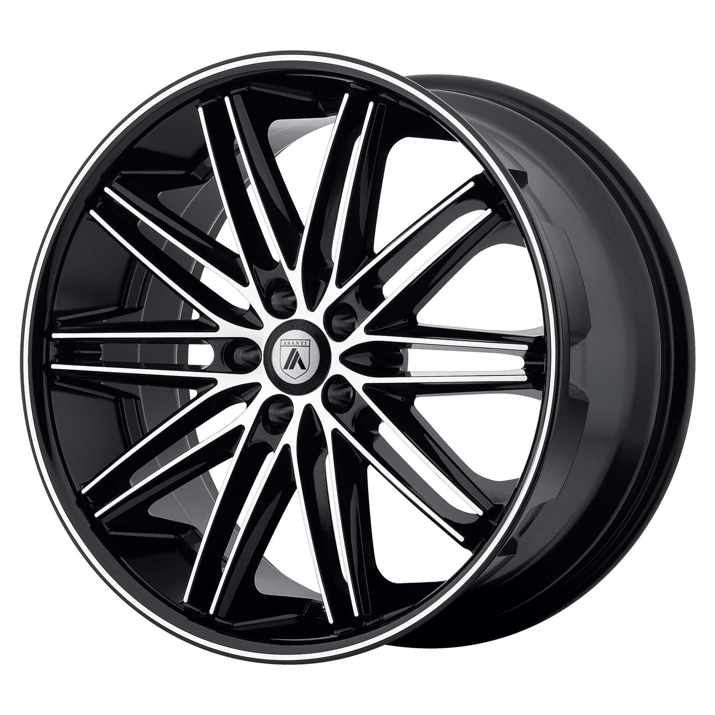 22x9 Asanti Black ABL-10 POLLUX Machined Face Black Lip Wheel 5x4.5 (28mm)