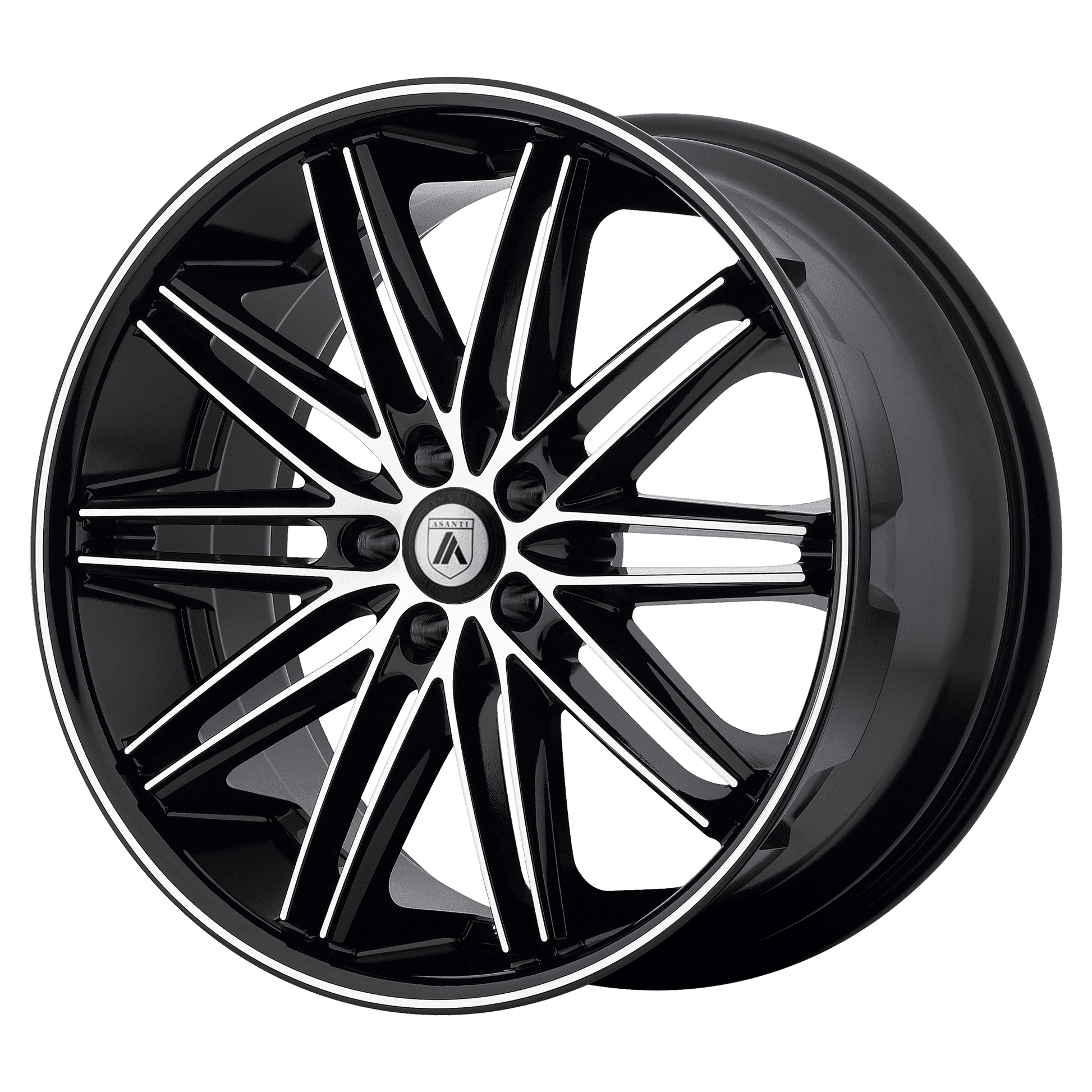22x9 Asanti Black ABL-10 POLLUX Machined Face Black Lip Wheel 5x4.5 (28mm)
