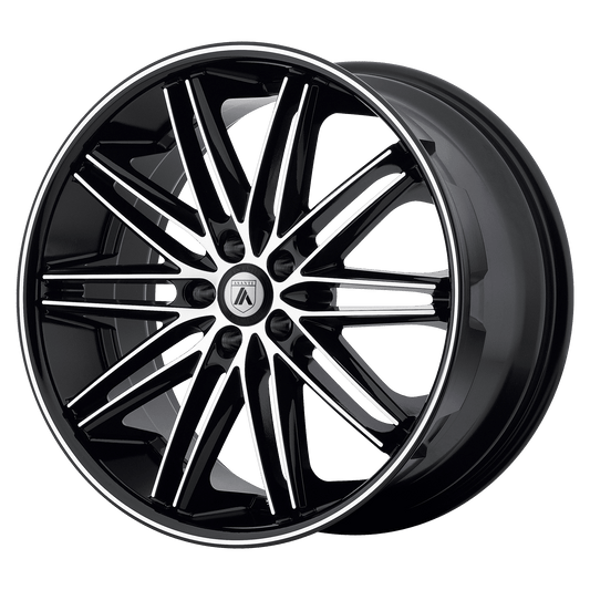 22x9 Asanti Black ABL-10 POLLUX Machined Face Black Lip Wheel 5x4.5 (28mm)