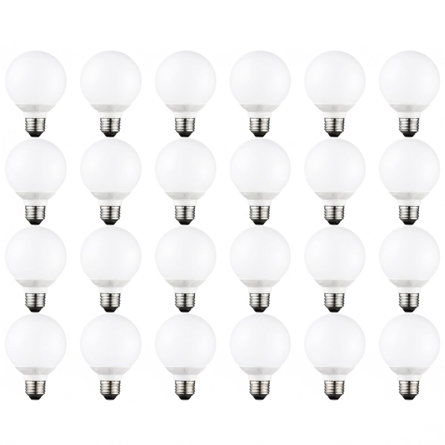 24 Pack Vanity Globe Light Bulbs G25 LED for Bathroom Mirror Decorative, 5W, Dimmable, E26 Round Frosted Decorative Bulb, 3000K Warm White