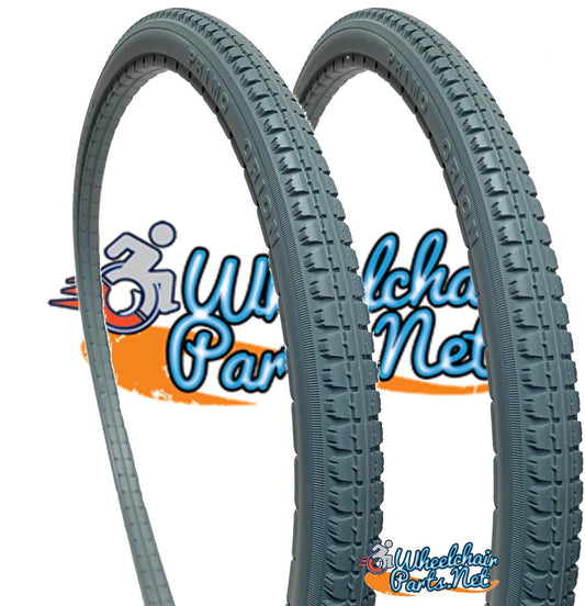 24 X 1 3/8" LIGHT GRAY URETHANE STREET TIRE. PRICE FOR A SET OF 2.