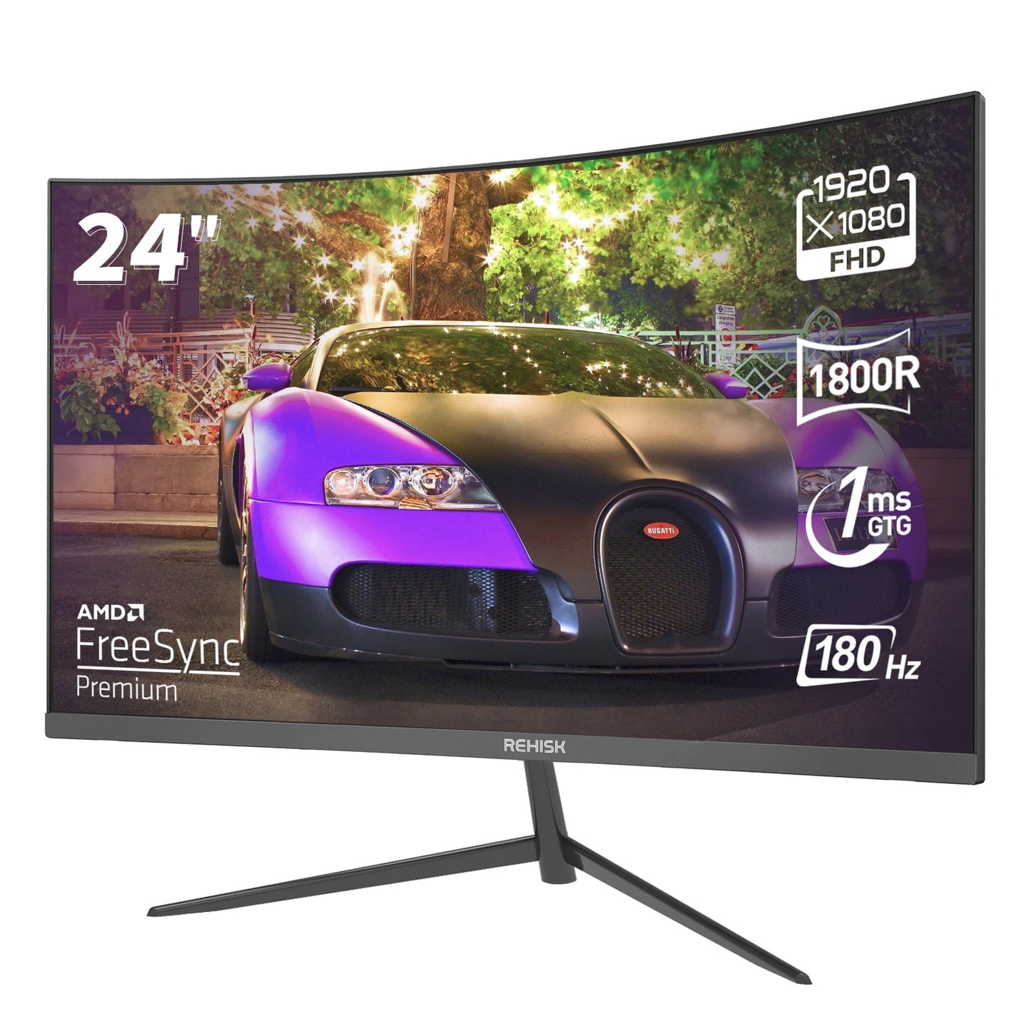 24-inch Curved Gaming Monitor - 180Hz, 1ms MPRT, FHD 1080P, R1850 Curve, AMD FreeSync Premium