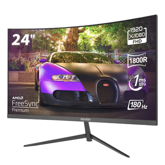 24-inch Curved Gaming Monitor - 180Hz, 1ms MPRT, FHD 1080P, R1850 Curve, AMD FreeSync Premium