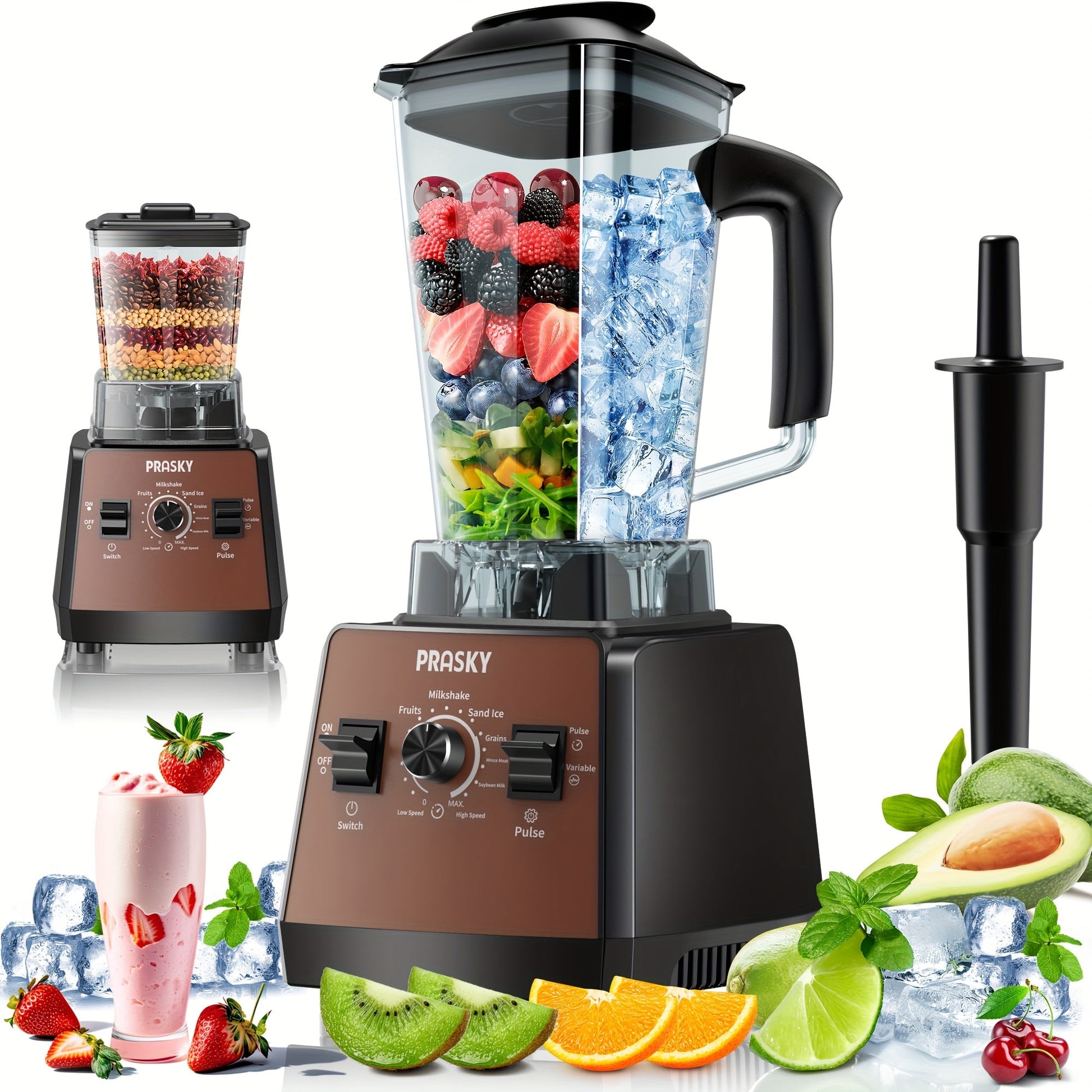 2400W Professional Blender & Food Processor Combo – 25000 RPM for Smoothies, Ice Crushing, Grinding – 68oz BPA-Free Pitcher & Cup – Perfect for Shakes, Sorbet, Slushies, Juices