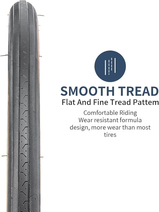 27x1 1/4 (32-630) Road Bike Tires and 27" Heavy Duty Bike Tubes Schrader Valve with 1 Rim Strips Compatible with 27 x 1 1/4 Bike Bicycle Tires and Tubes