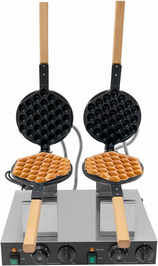 2830W Electric Waffle Maker Machine, 2 Pans  Egg Waffle Maker 122-572℉ Non-Stick Waffle Stick Maker for Home & Commercial Use