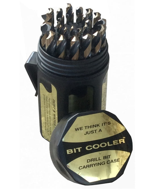 29 Piece m42 Cobalt Drill Bit Set in Round Plastic Case, Sizes 1/16" - 1/2" x 64ths