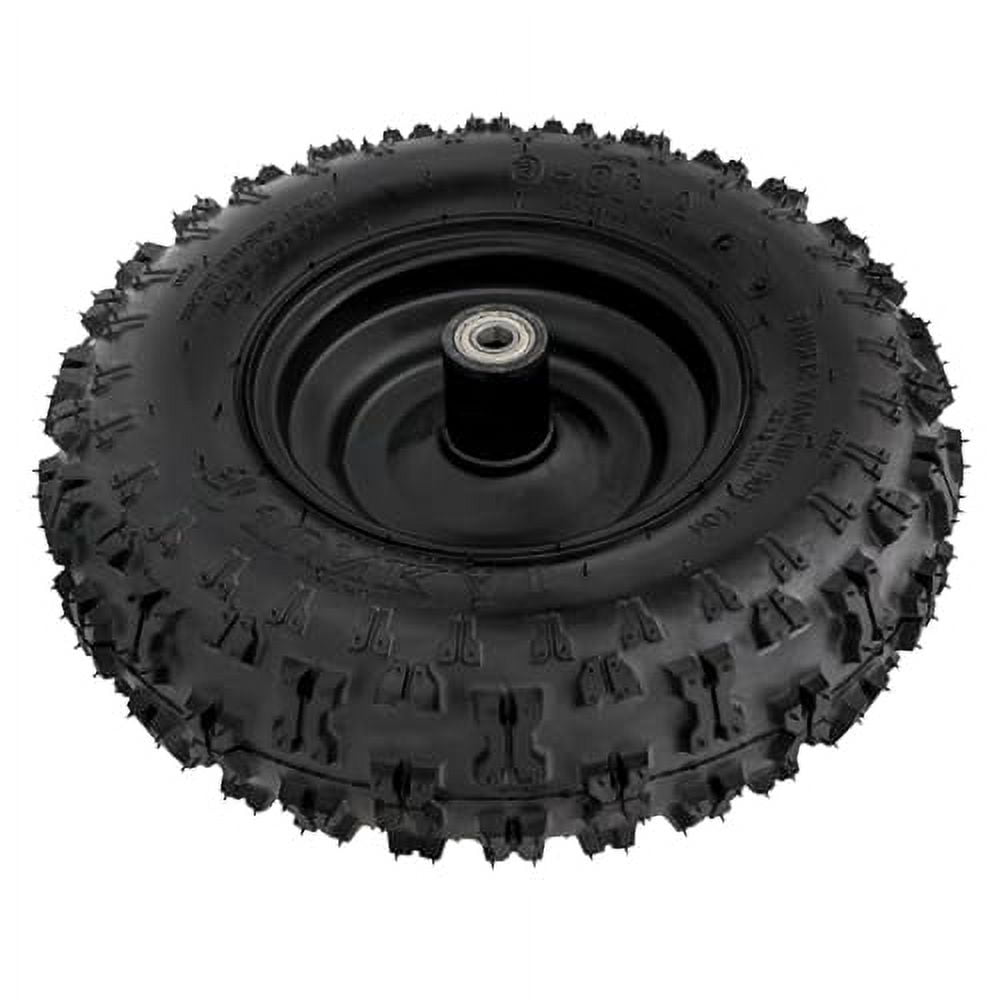 2PCS 4.10-6 Go Kart ATV Tubeless Tire with Rim and 6001ZZ Bearings | Front Tires Rims for Scooter Quad Bikes 4 Wheelers