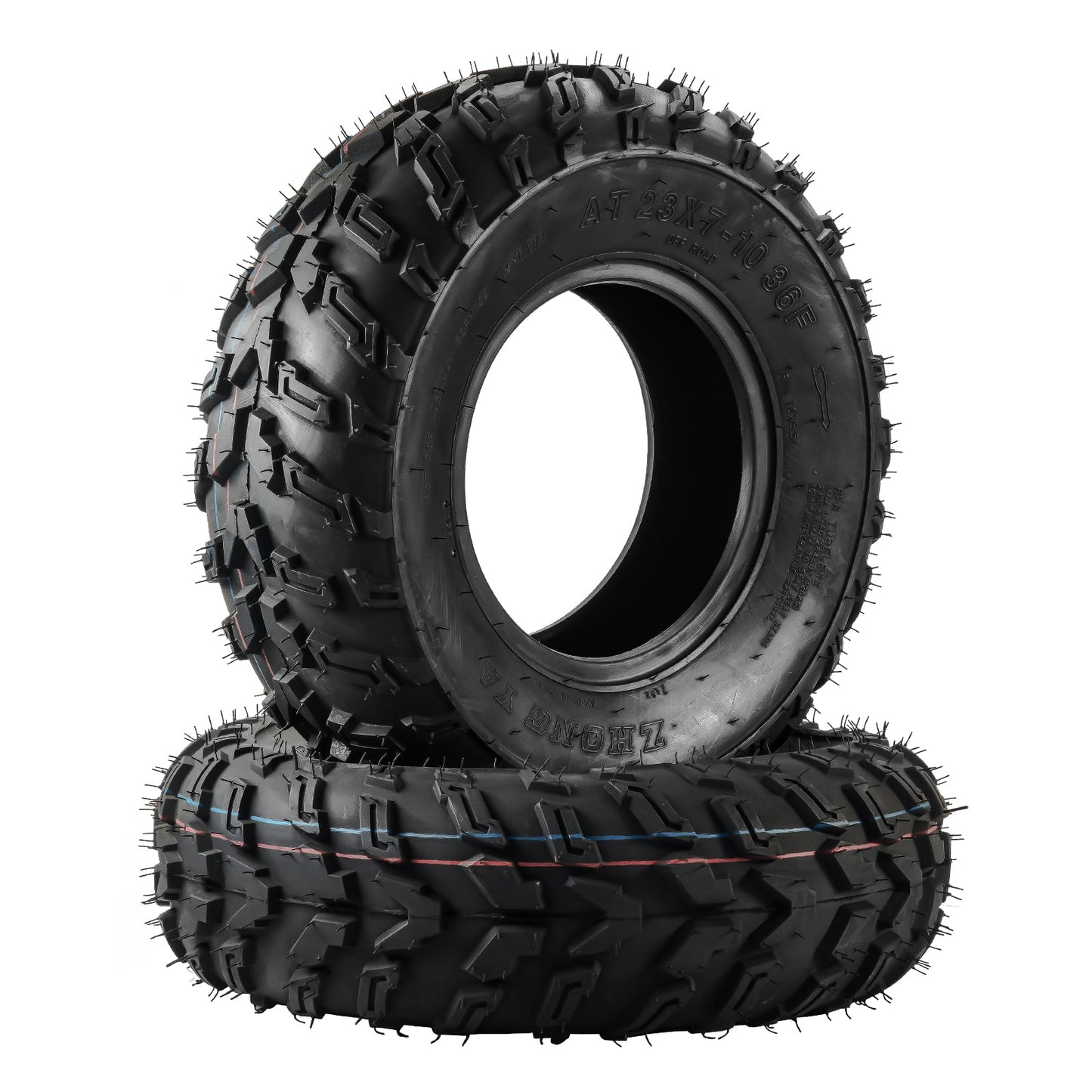 2pcs 23×7-10 ATV Tires 6 PR 23×7×10 Heavy Duty ATV UTV All Terrain Fit For Rough Terrain, Pattern Z-183, Tubeless Rubber Front 6-Ply