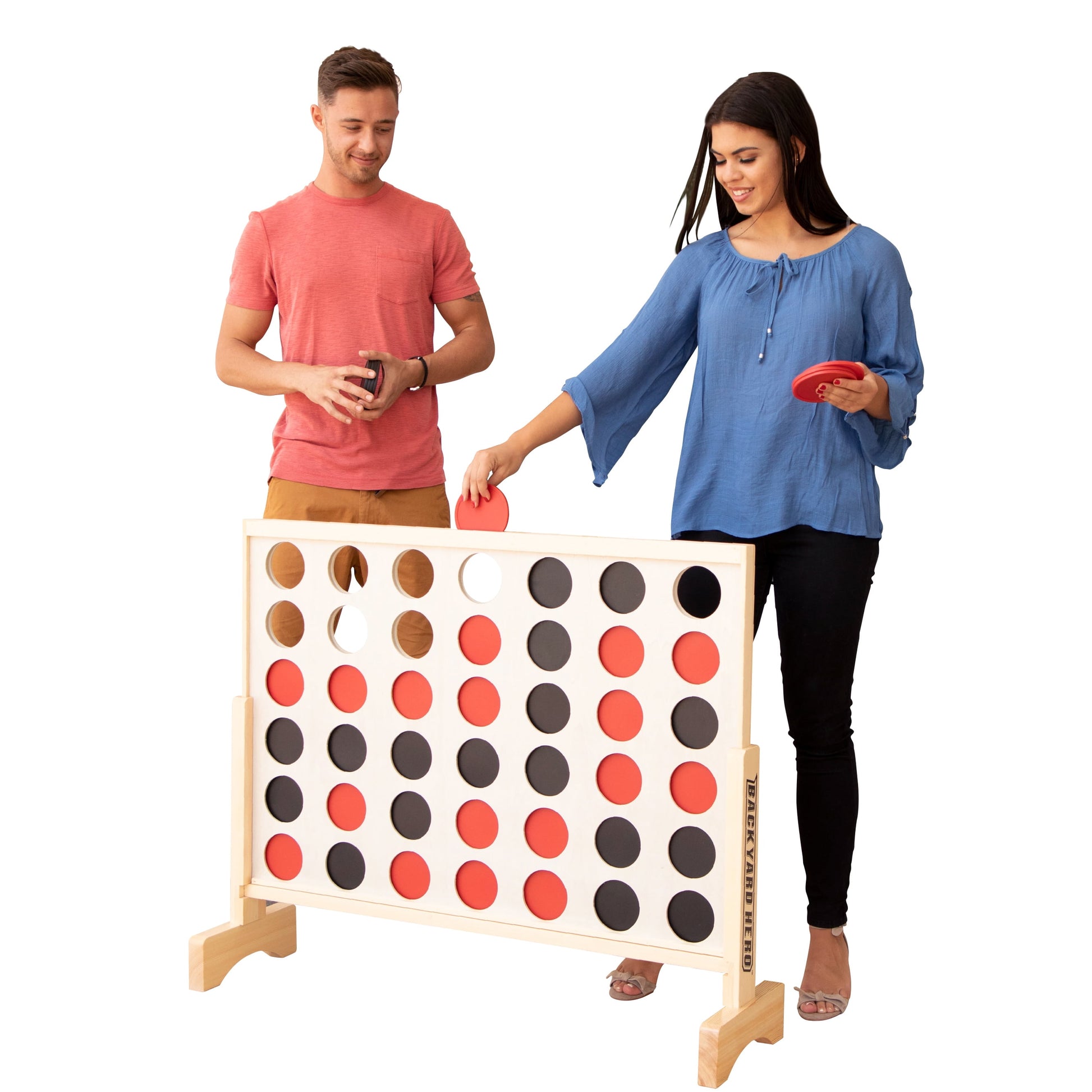 3.5 ft. Oversized 4 in a Row outdoor family game with Disc Storage Bag by Backyard Hero