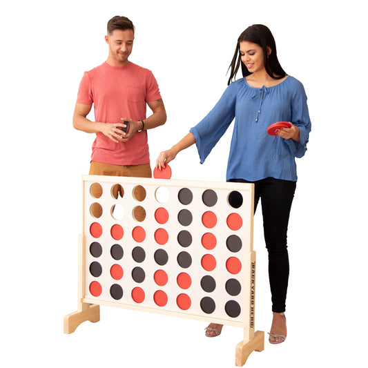 3.5 ft. Oversized 4 in a Row outdoor family game with Disc Storage Bag by Backyard Hero