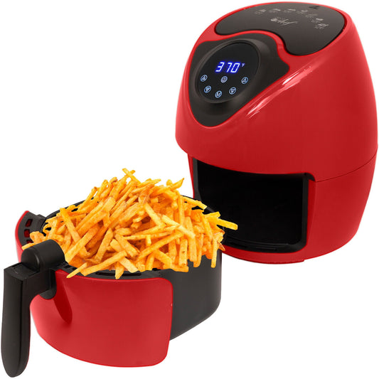 3.7QT Electric Oil-Free Digital Air Fryer - Red