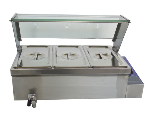 3 Pot Electric Food Soup Warmer Commercial Buffet Food Warmer Restaurant Canteen Food Heater Single Row 110V